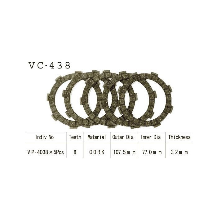 Kit Disques d'Embrayage Garnis Cross Kx80 C/E 1981/1984