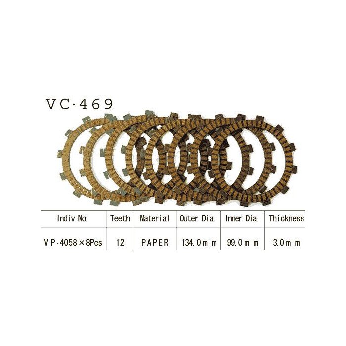 Kit Disques d'Embrayage Garnis Kx125 J1 1992