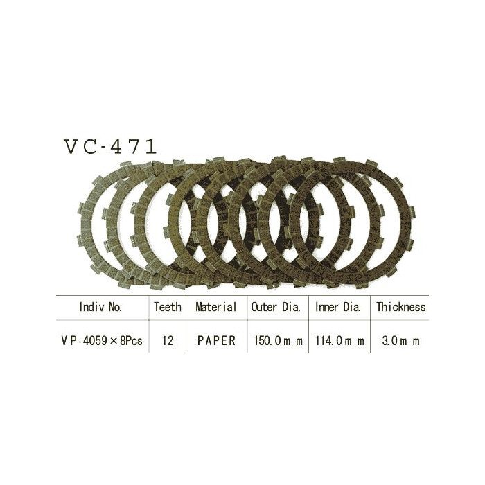 Kit Disques d'Embrayage Garnis Kx250 H1/H2 1990/1991