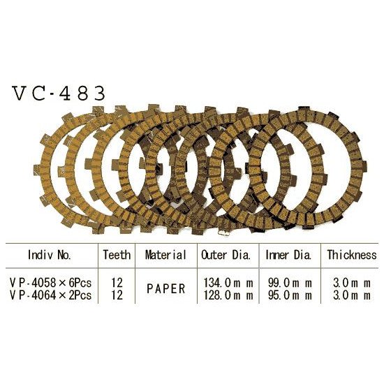 Kit Disques d'Embrayage Garnis Kx125 J2 1993