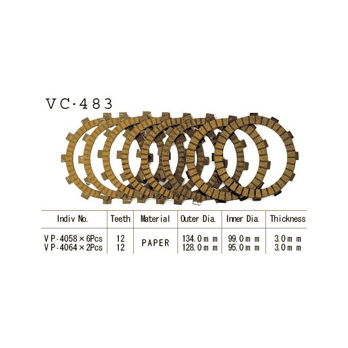 Kit Disques d'Embrayage Garnis Kx125 J2 1993