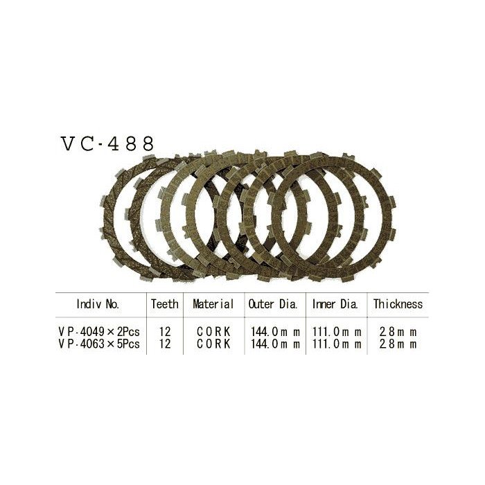 Kit Disques d'Embrayage Garnis Cross Kx125 96 2005