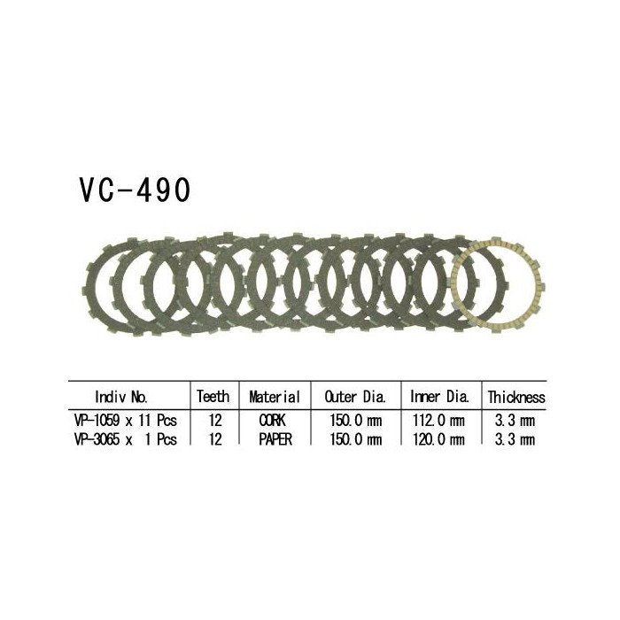 Kit Disques d'Embrayage Garnis Zx-12r 2000