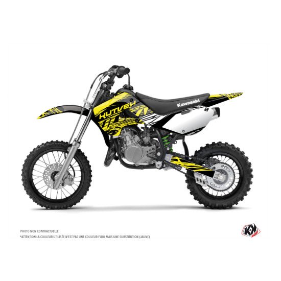 Kit Deco Moto Cross Eraser Fluo Kawasaki 65 KX Jaune