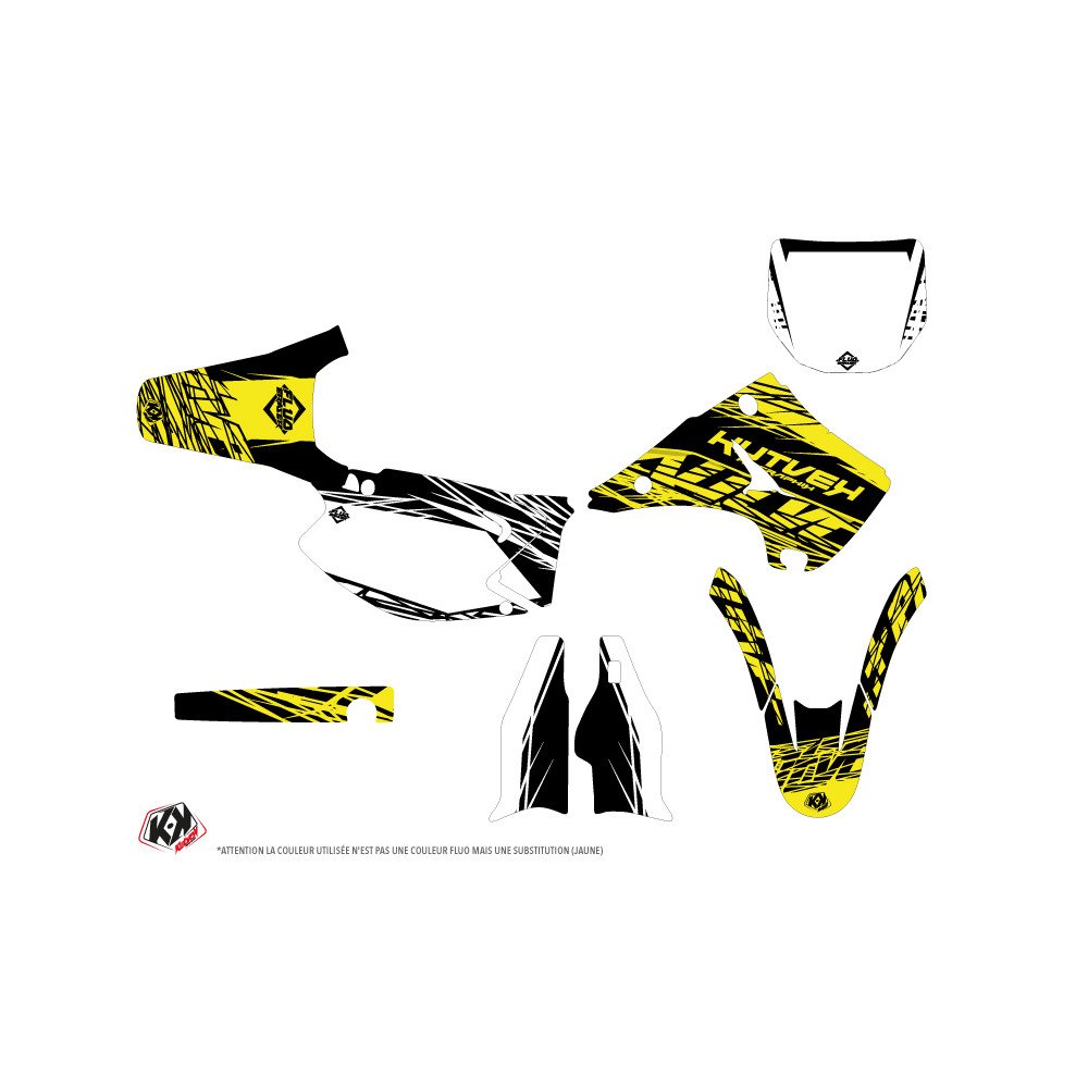 Kit Deco Moto Cross Eraser Fluo Kawasaki 250 KX Jaune LIGHT