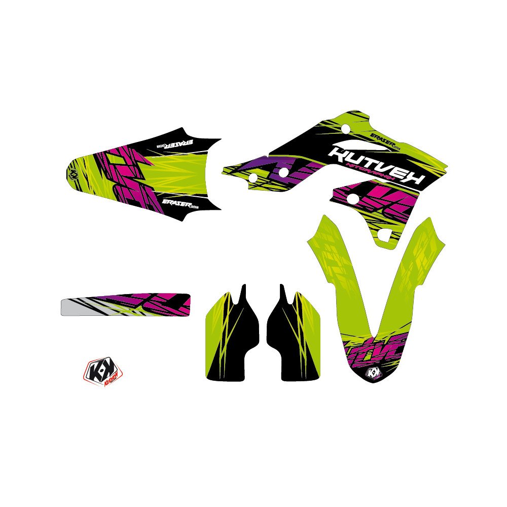 Kit Deco Moto Cross Eraser Kawasaki 250 KXF Vert