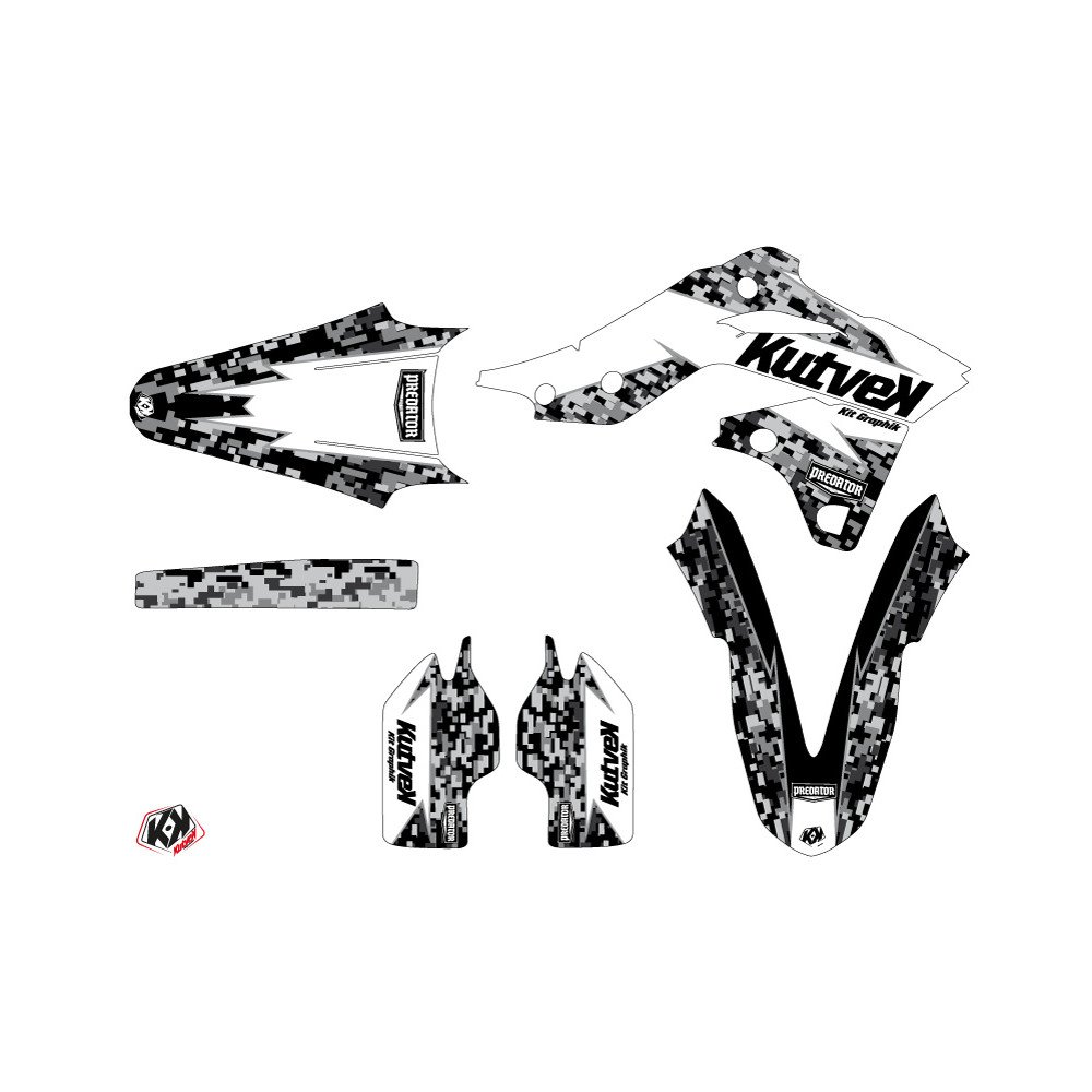Kit Deco Moto Cross Predator Kawasaki 250 KXF Blanc