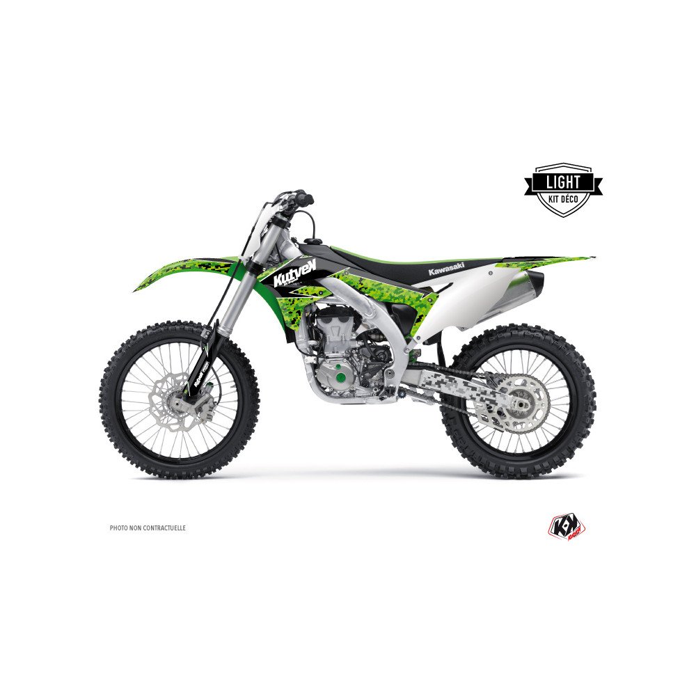 Kit Deco Moto Cross Predator Kawasaki 450 KXF Noir Vert