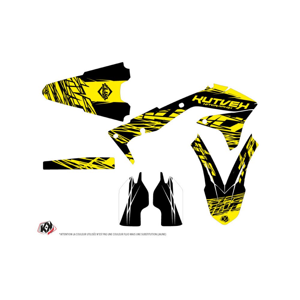 Kit Deco Moto Cross Eraser Fluo Kawasaki 450 KXF Jaune