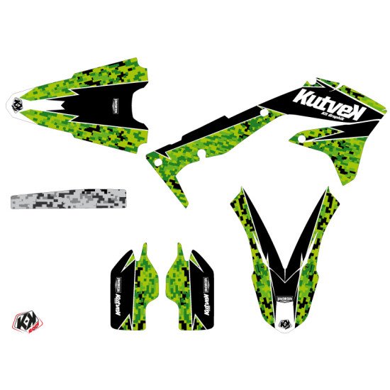 Kit Deco Moto Cross Predator Kawasaki 450 KXF Noir Vert