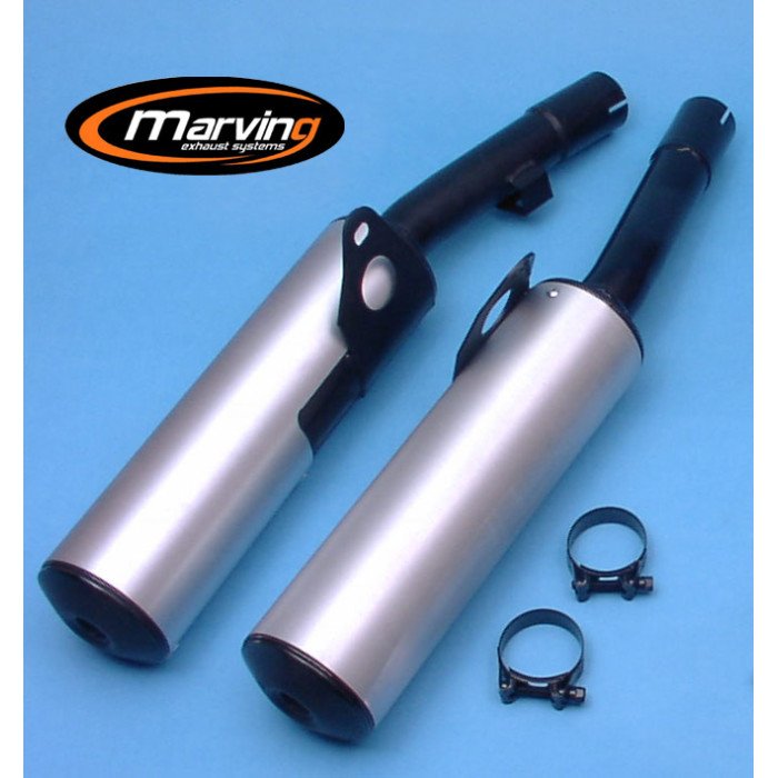 Silencieux Rond GPZ 500 Rond Ø100 Noirs Revêtement Alu Homologués -