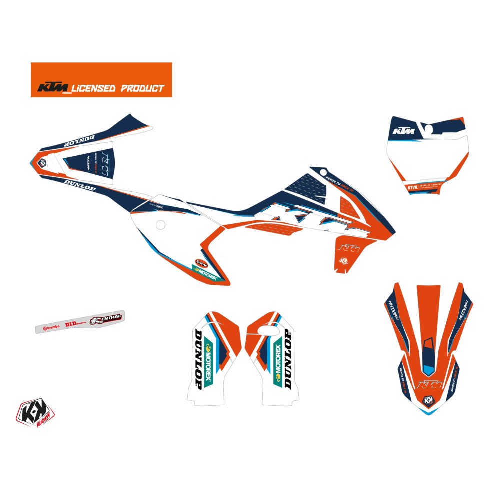 Kit Deco Moto Cross Origin-K22 KTM 50 SX Bleu