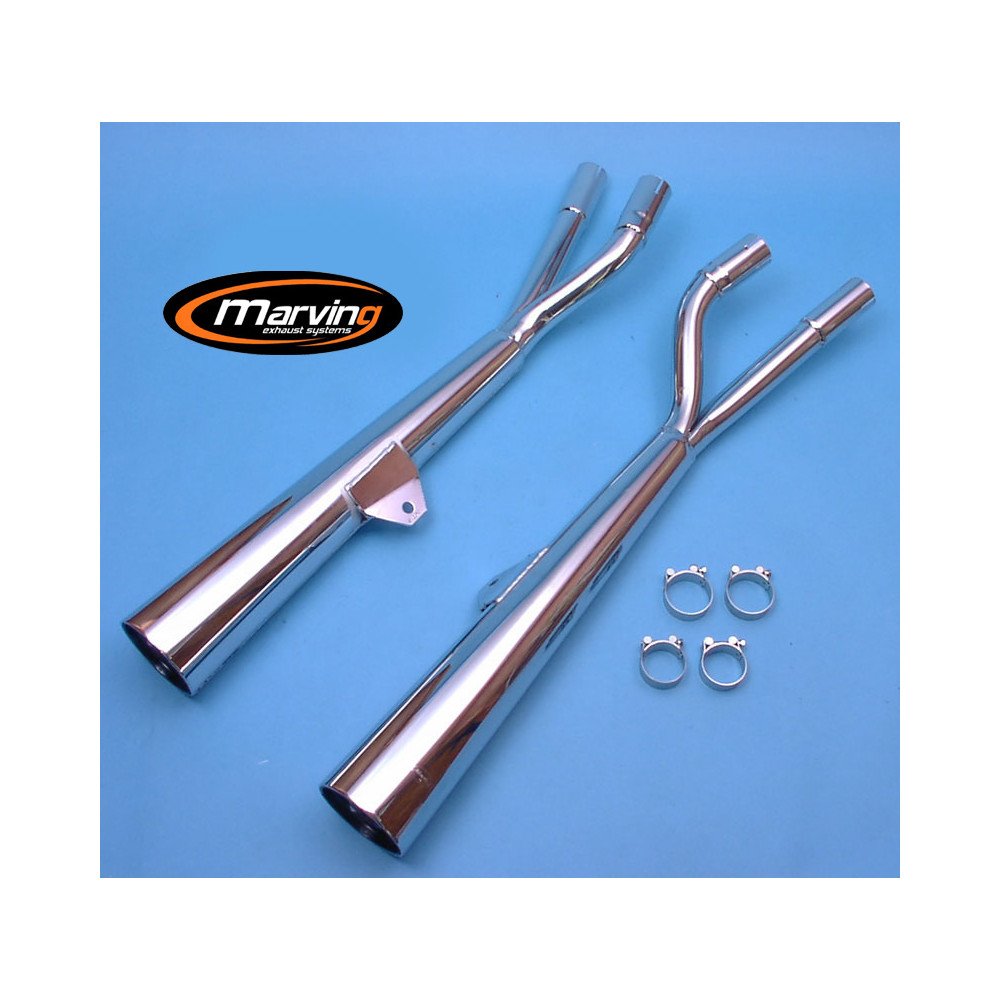 Silencieux Marvi GSX 750 L CUSTOM Chromés Homologués - Vendus par Pa