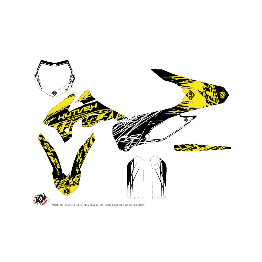 Kit Deco Moto Cross Eraser Fluo KTM 85 SX Jaune