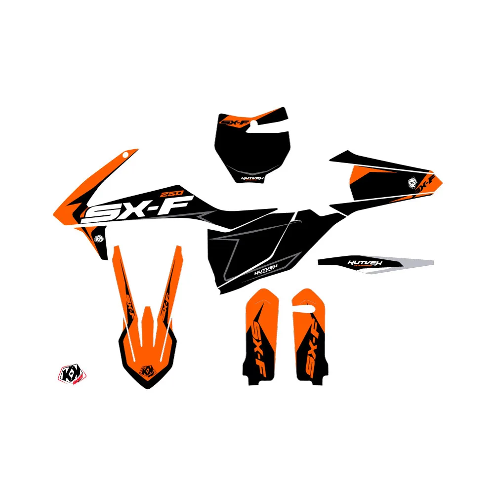 Kit Deco Moto Cross Halftone KTM 250 SXF Noir Orange