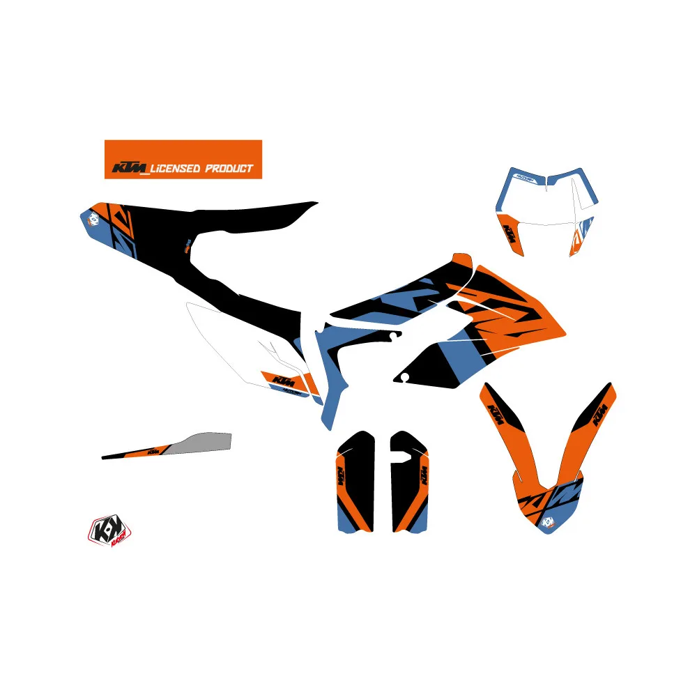 Kit Deco Moto Cross Skyline KTM 350 FREERIDE Bleu