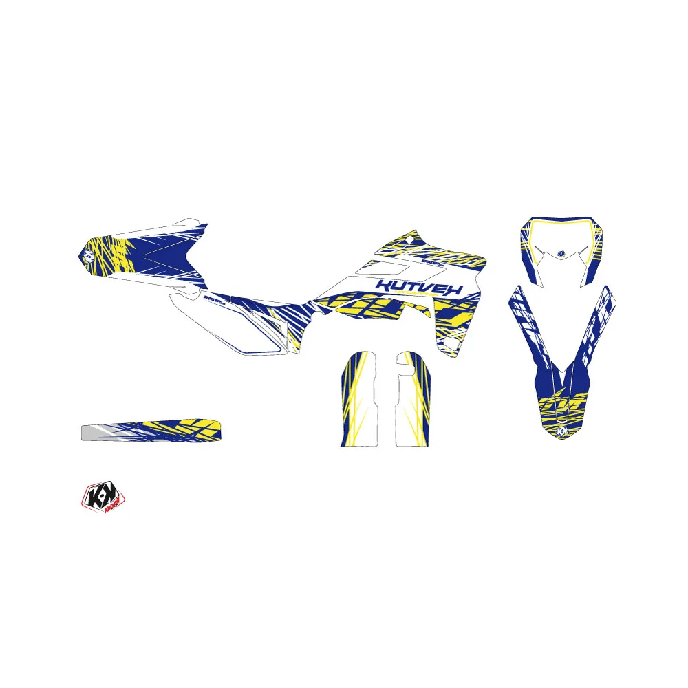 Kit Deco Moto Cross Eraser Sherco SE / SEF Blanc Jaune