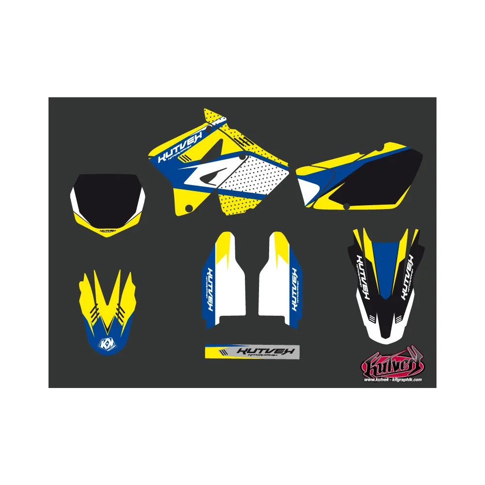 Kit Deco Moto Cross Chrono Suzuki 125 RM Bleu