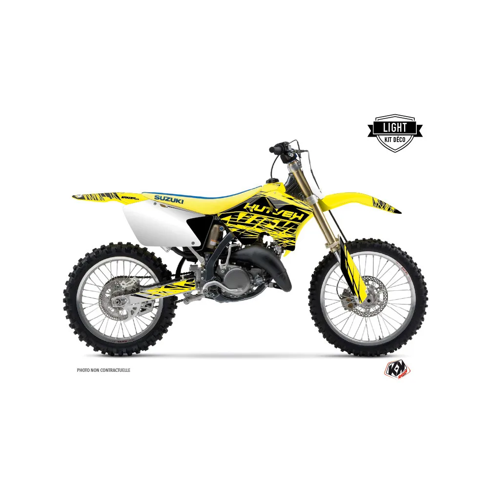 Kit Deco Moto Cross Eraser Suzuki 250 RM Jaune Noir LIGHT