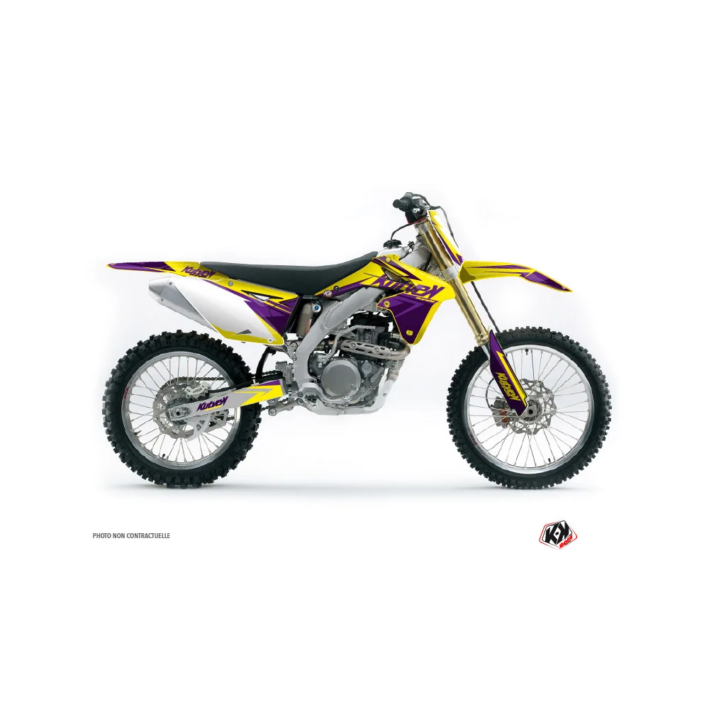 Kit Deco Moto Cross Stage Suzuki 450 RMZ Jaune Violet