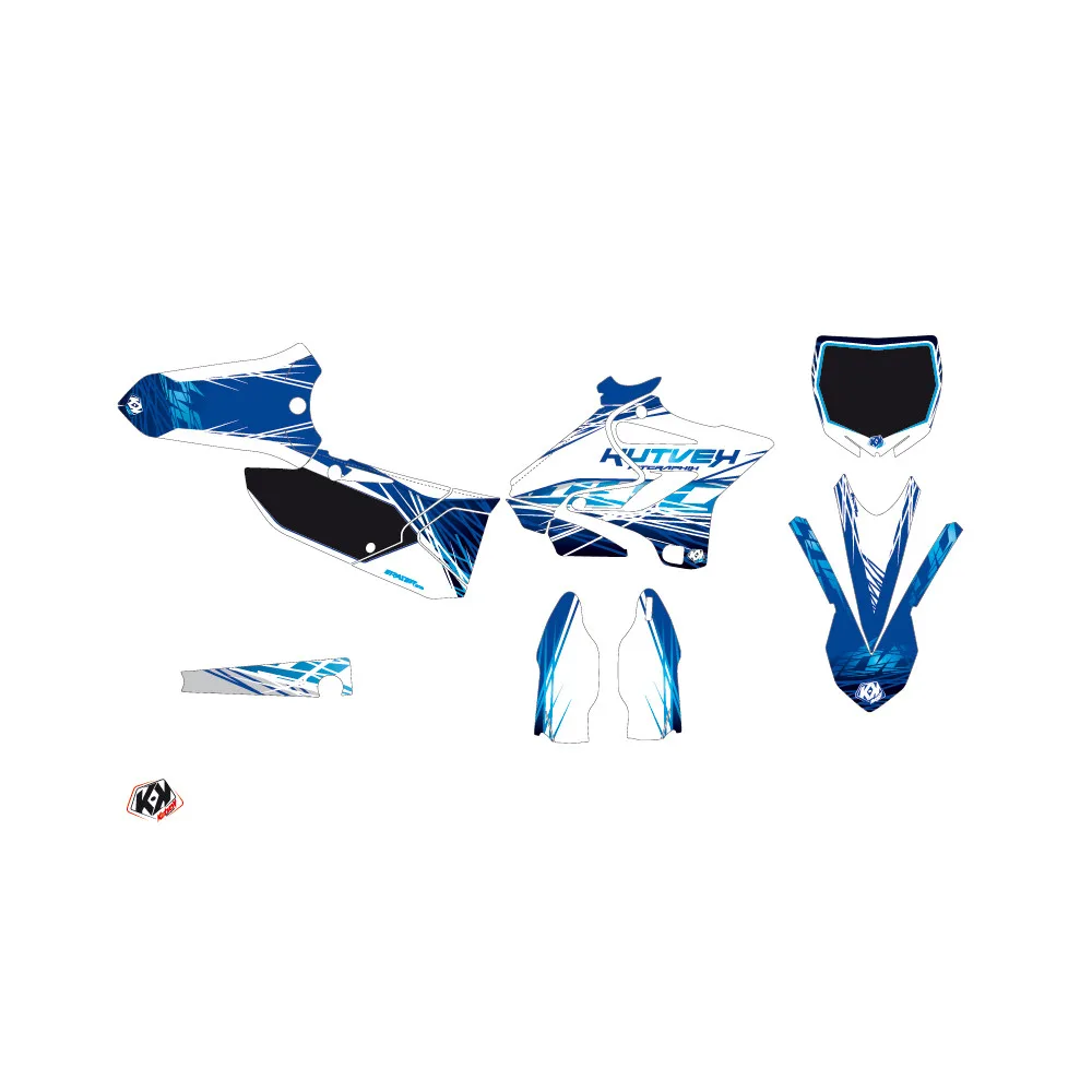 Kit Deco Moto Cross Eraser Yamaha 125 YZ Bleu