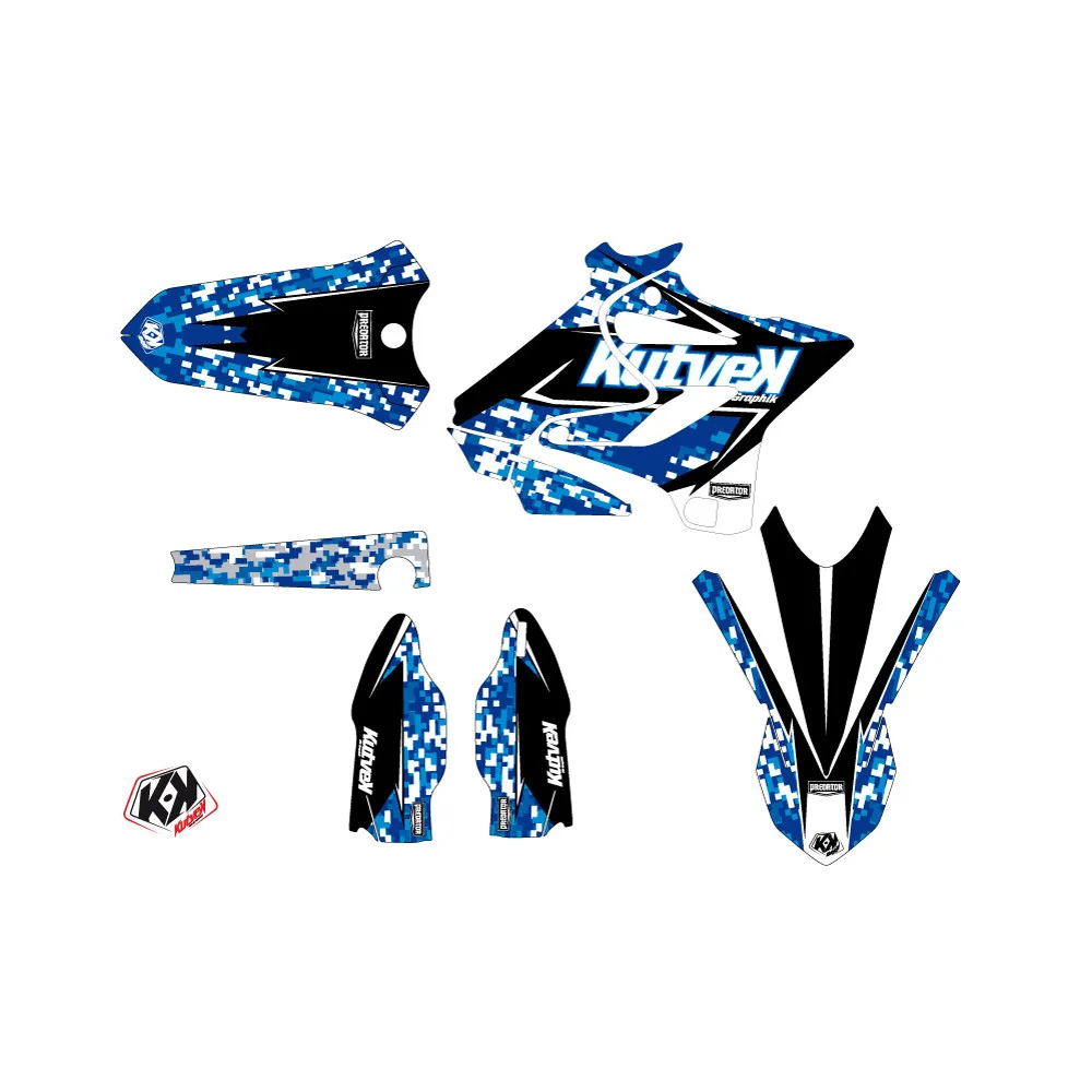 Kit Deco Moto Cross Predator Yamaha 250 YZ Bleu LIGHT