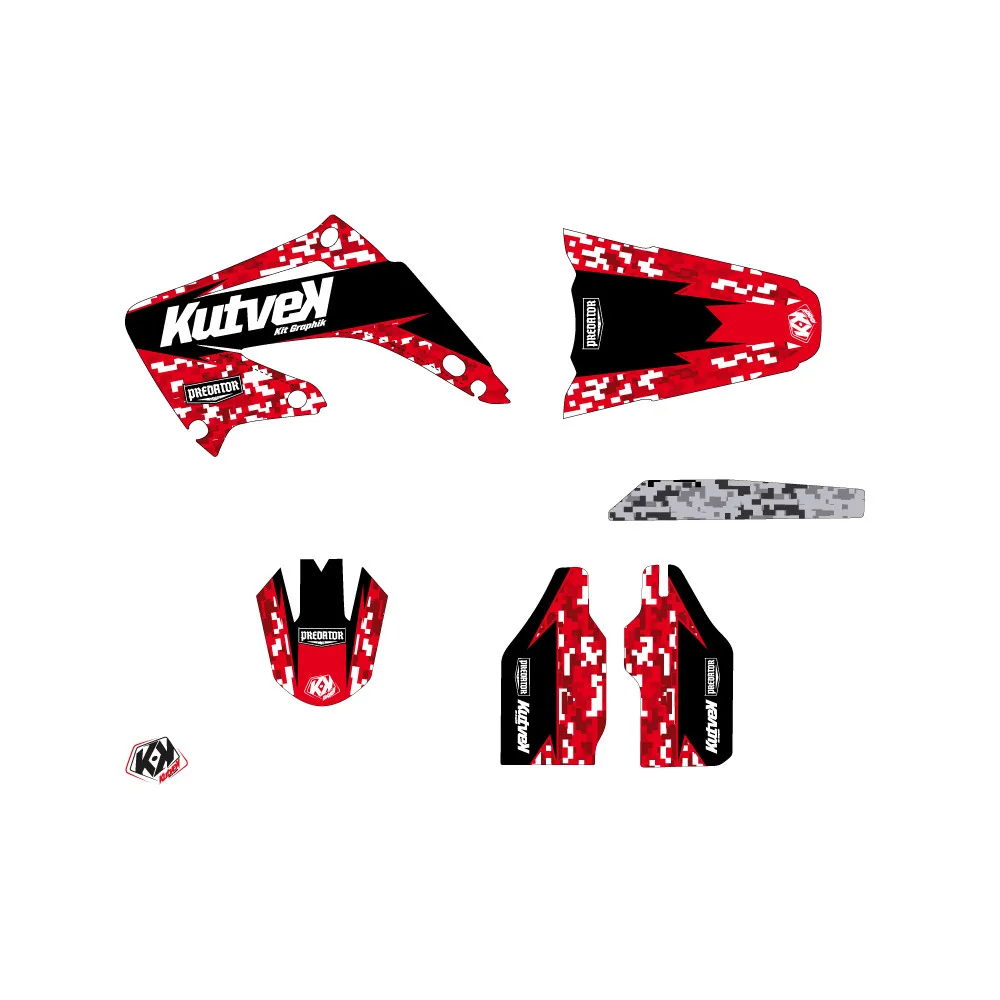 Kit Deco Moto Cross Predator Honda 125 CR Rouge