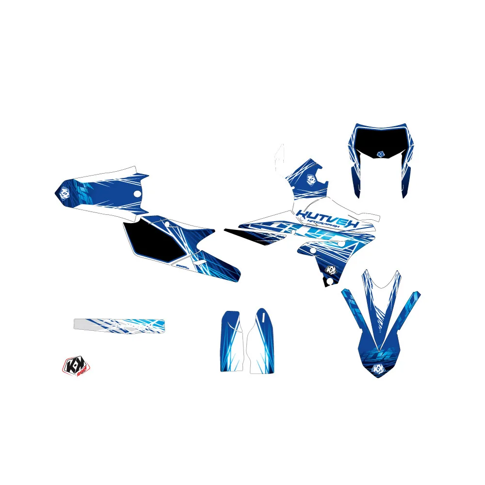 Kit Deco Moto Cross Eraser Yamaha 250 WRF Bleu