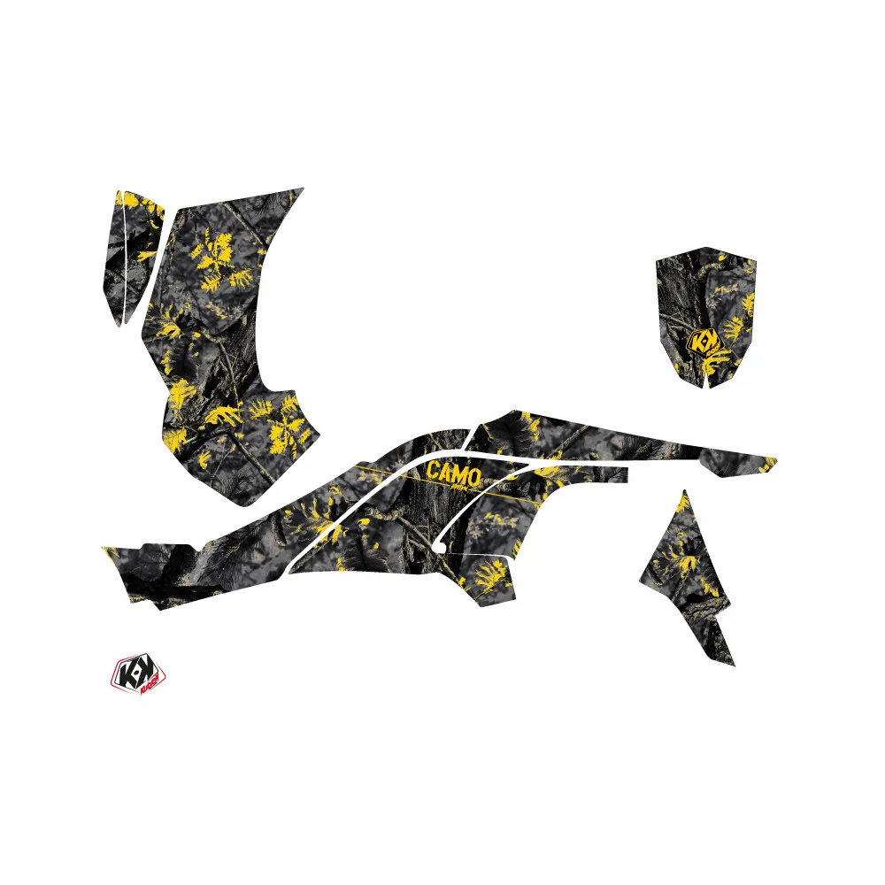 Kit Déco Quad Camo Can Am DS 450 Noir Jaune (2008-2015)