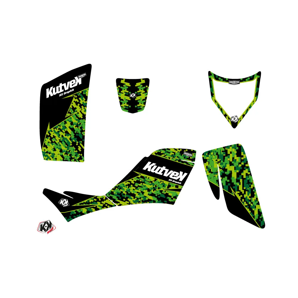 Kit Déco Quad Predator Kawasaki 700 KFX Noir Vert (2007-2014)