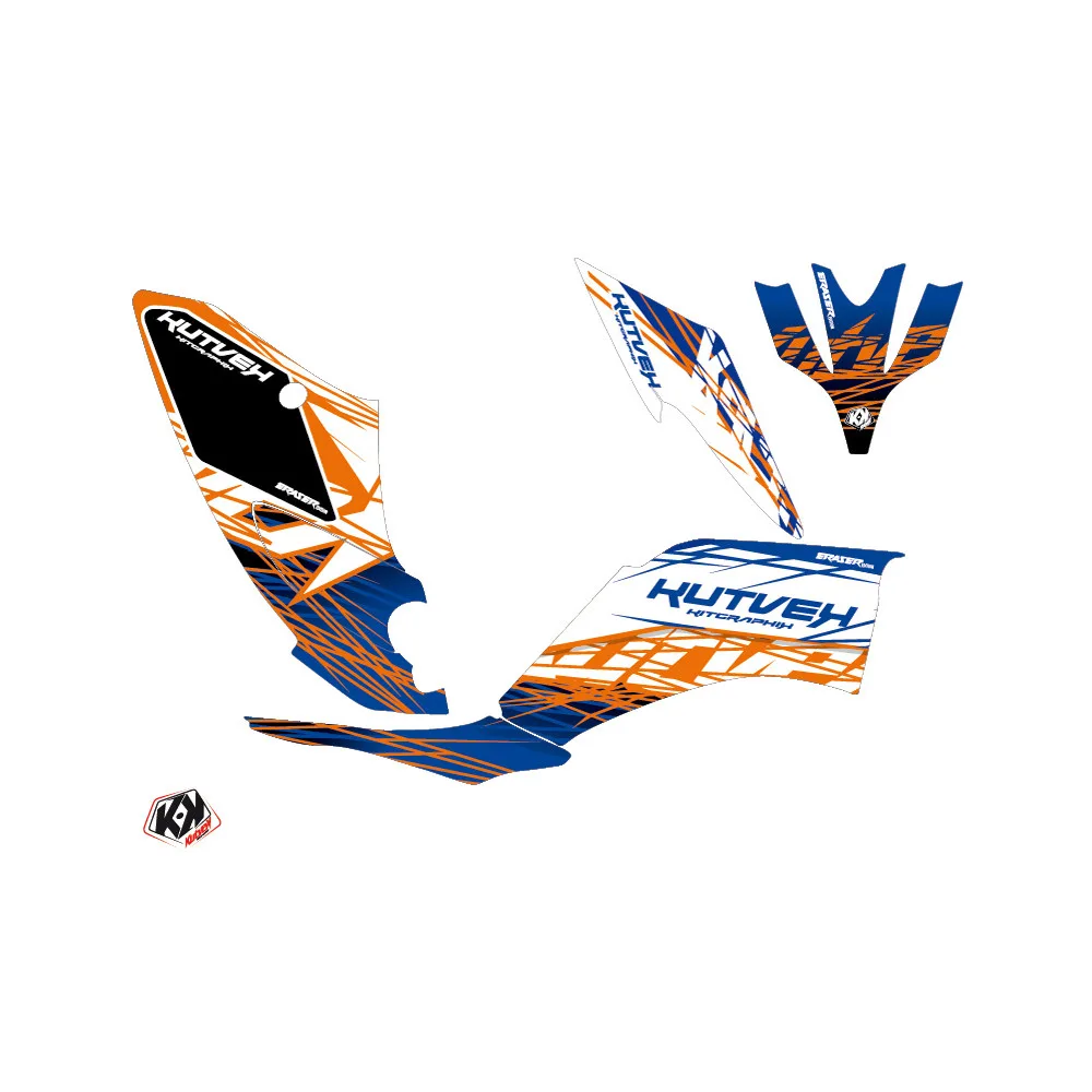Kit Déco Quad Eraser Yamaha 250 Raptor Bleu Orange (2008-2014)