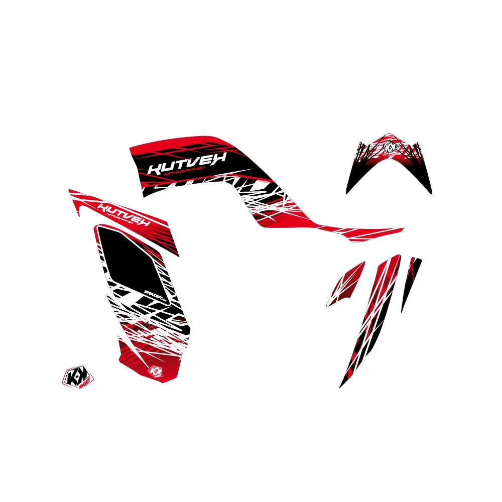 Kit Déco Quad Eraser Yamaha 700 Raptor Rouge Blanc (2013-2023)