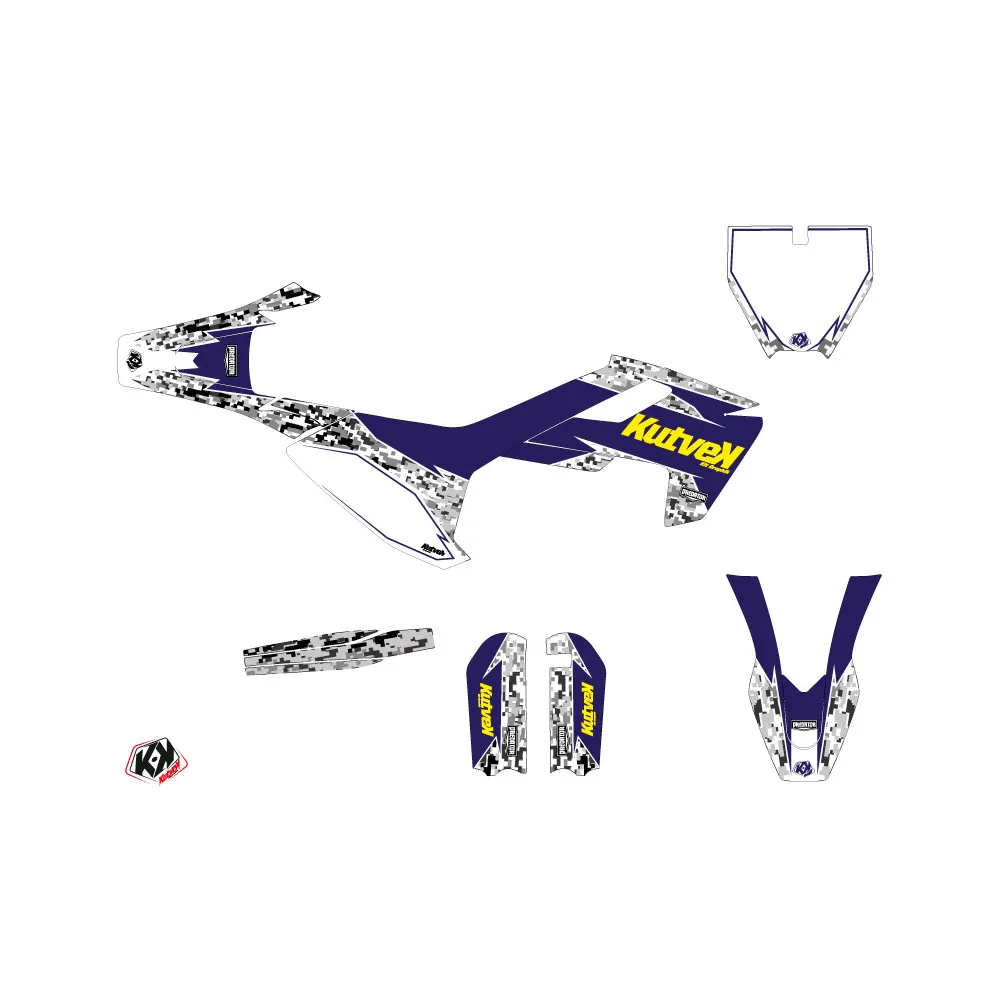 Kit Deco Moto Cross Predator Husqvarna TC 65 Violet Jaune