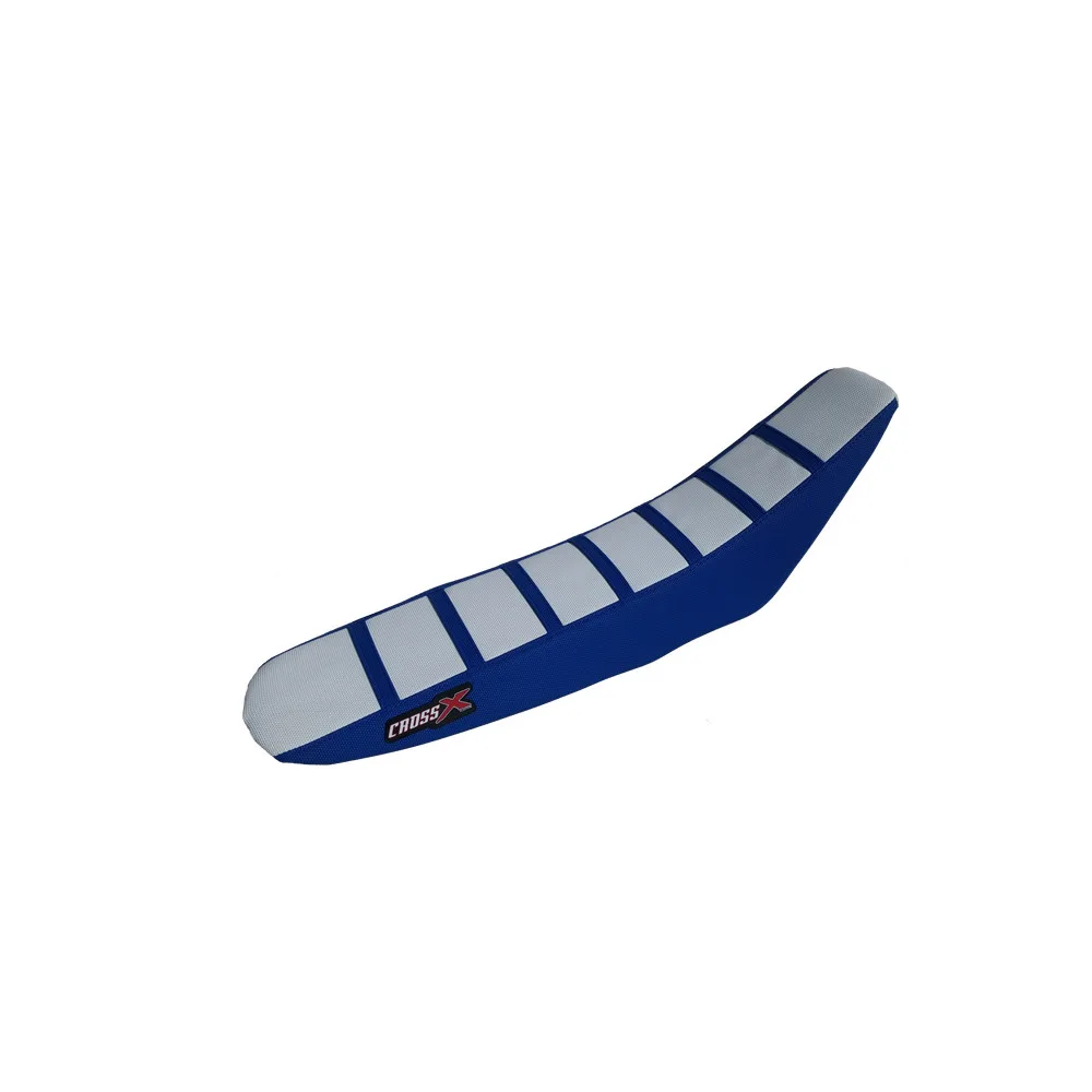 HOUSSE DE SELLE TM MX 85 TOP WHITE- SIDE BLUE-STRIPES BLUE