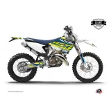 Kit Deco Moto Cross Eraser Husqvarna 250 FE Jaune Bleu