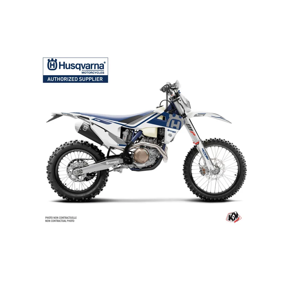 Kit Deco Moto Cross Heritage Husqvarna 450 FE Blanc Gris