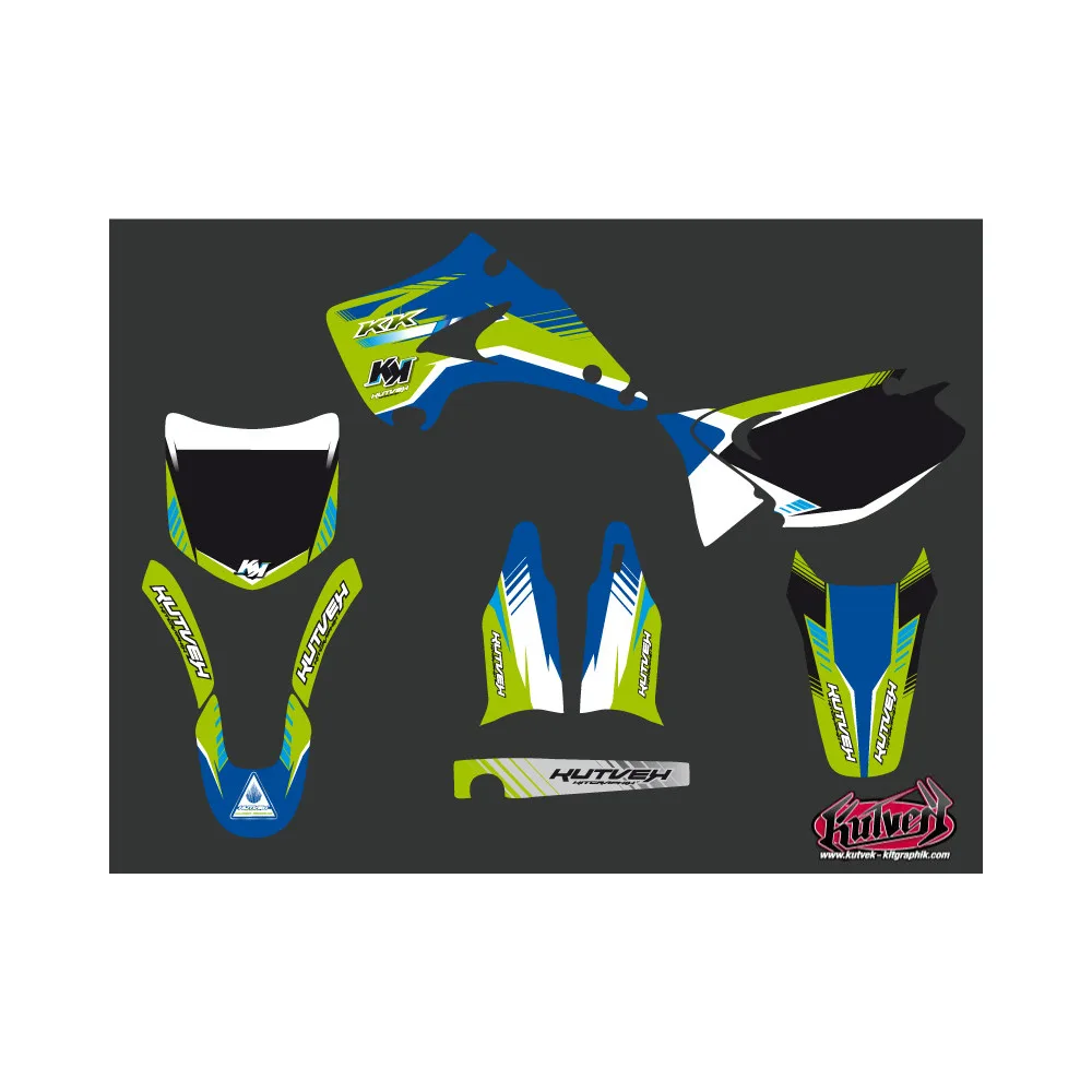 Kit Deco Moto Cross Pulsar Kawasaki 125 KX Bleu