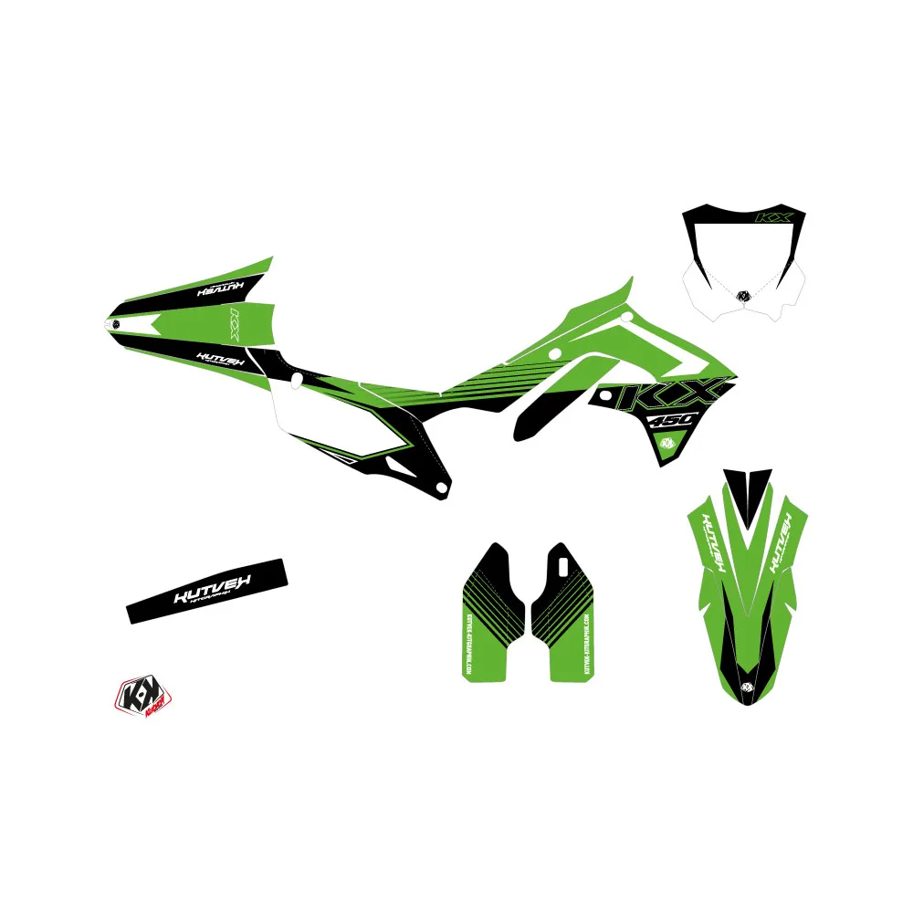 Kit Deco Moto Cross Claw Kawasaki 450 KXF Vert